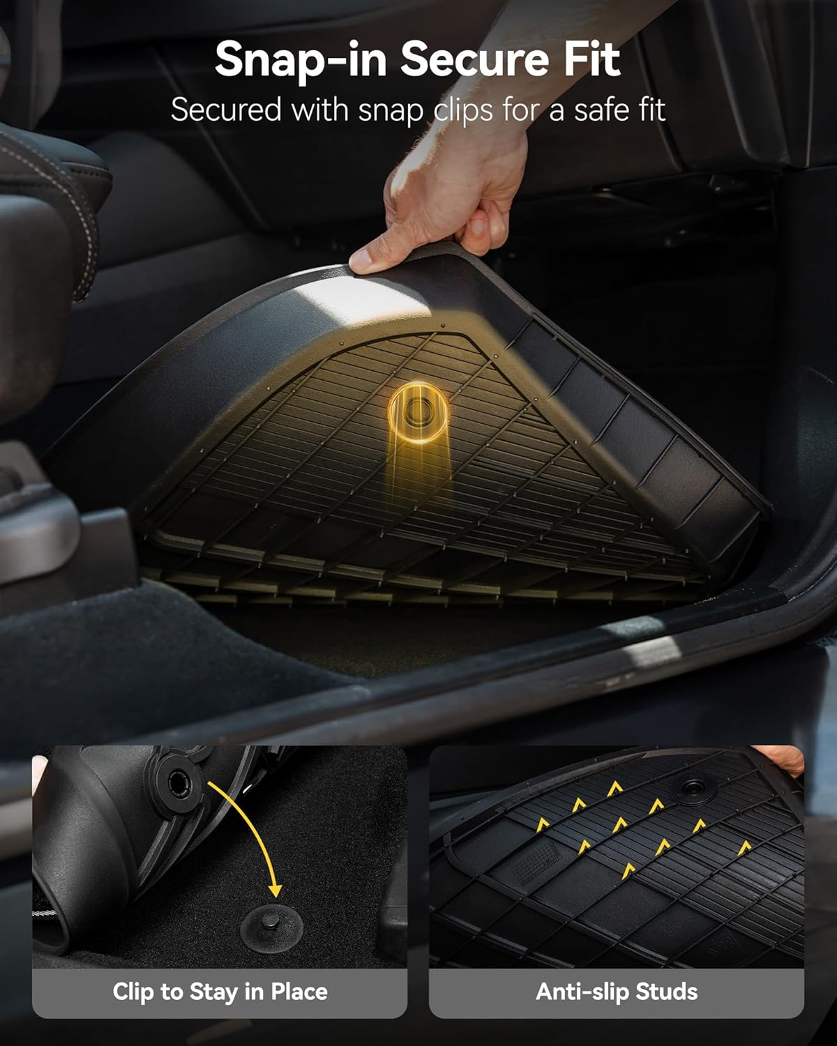 3W Cargo Liner Fit for Honda Pilot 2023-2025 TPE Custom Fit All Weather Honda Pilot Accessories 2023-2025 Odorless Anti-Slip Mats Trunk Mats Black
