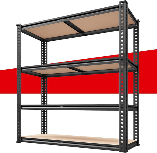 REIBII 40" W Garage Shelving 2000LBS Storage Shelves Adjustable Metal Shelving 4 Tier Metal Shelves Pantry Shelf for Closet Basement Kitchen 40" W x 19.7''D x 60''H