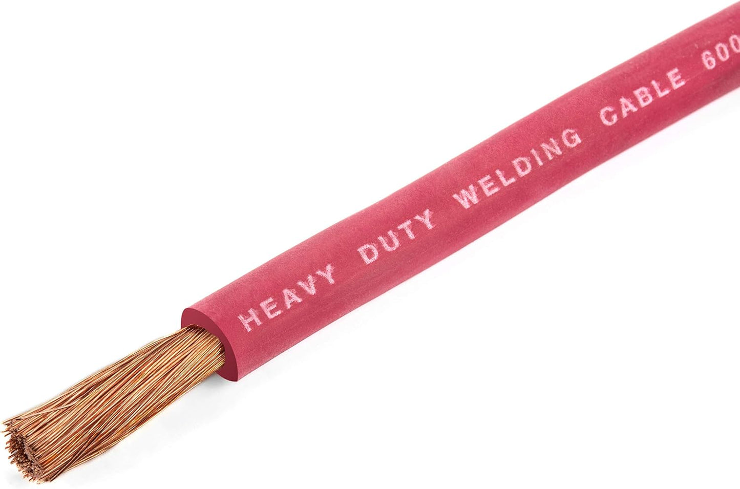 EWCS 2 Gauge Premium Extra Flexible Welding Cable 600 Volt - Red - 15 Feet - Made in The USA