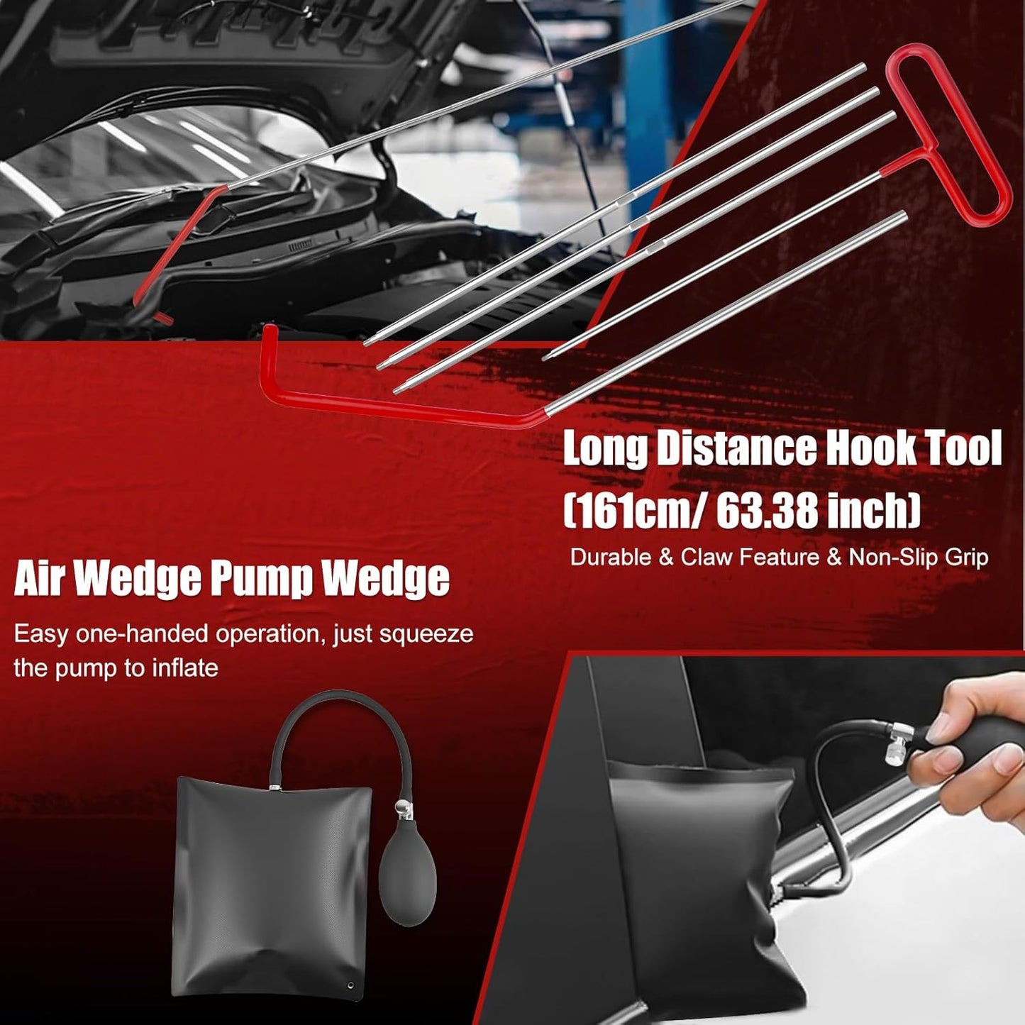 Sundpey 132-PCs Car Tool Kit - Portable General Basic Home and Automotive Repair Tool Set with Drawer for Men Women with Hook & Pick & Fastener & Valve Stem Removal Tools for RV Truck Motorcycle Bike