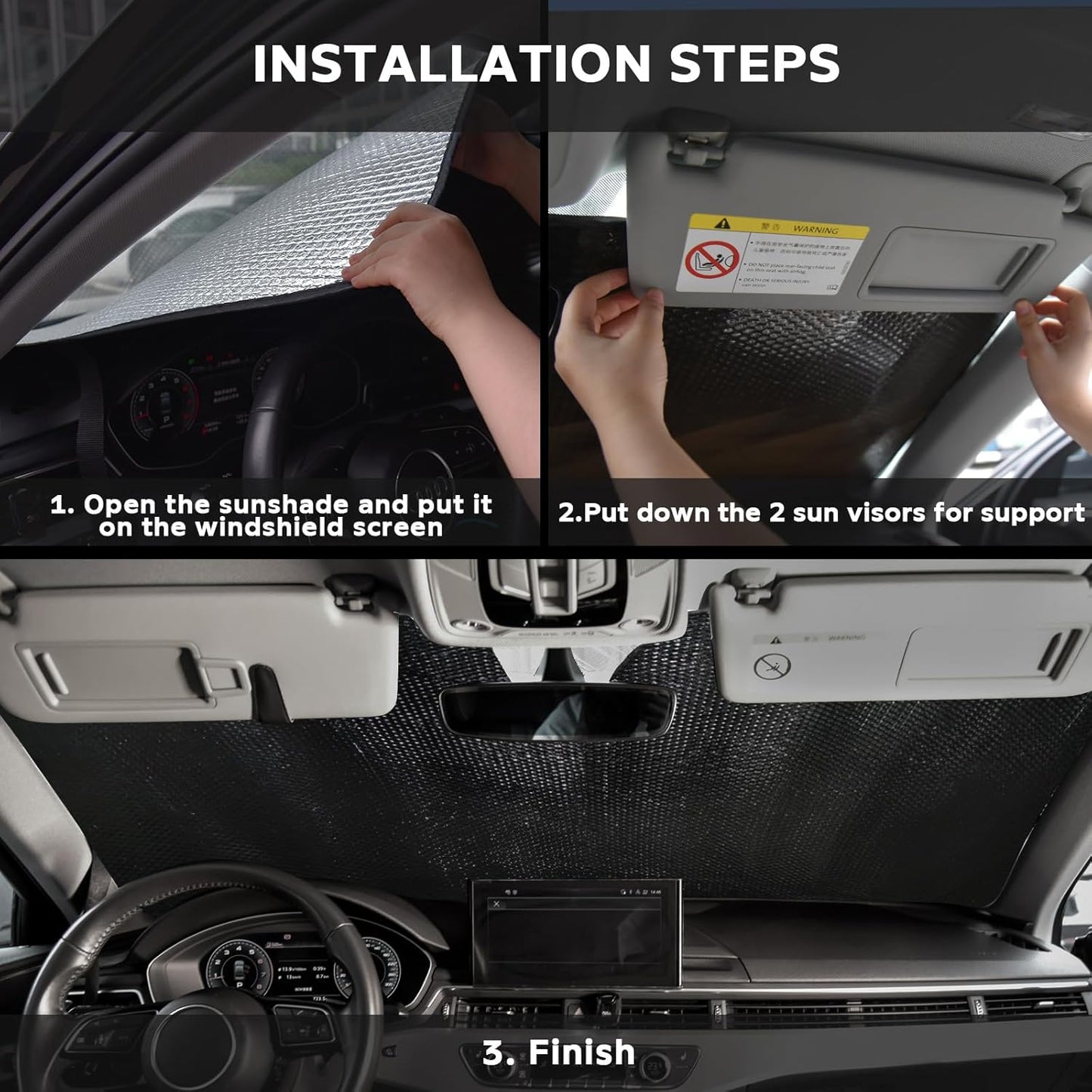 Windshield Sun Shade for 2018-2023 Chevrolet Traverse LS LT RS Redline Premier High Country SUV - 5-Layer Bubble Front Window Shade Sun Visor Accessories - Blocks Heat & UV Rays