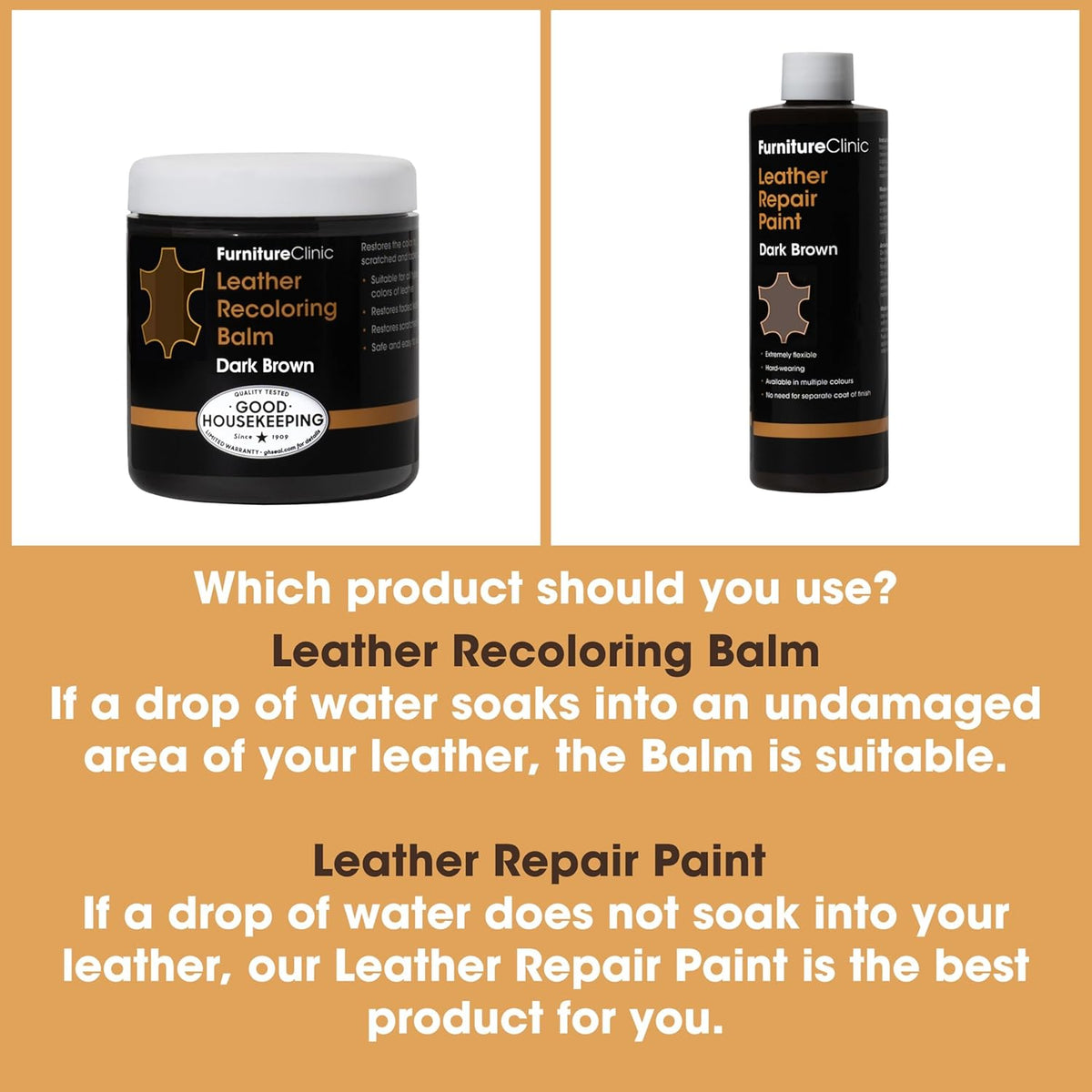 The Original Leather Recoloring Balm by Furniture Clinic - Dark Grey Leather Dye for Furniture, Couches & Car Seats - Restore Scratched, Faded, & Damaged Surfaces