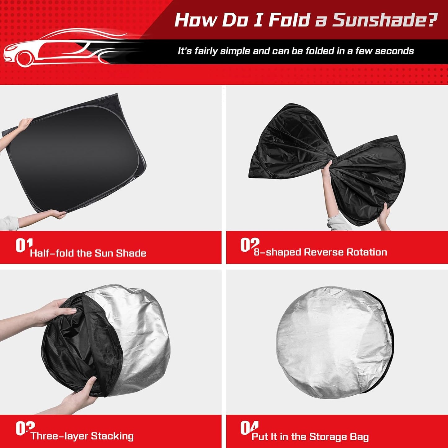 ARISMOTOR Windshield Sun Shade for Toyota Crown 2023-2025, Custom Fit Foldable Front Window Sunshade Sun Visor Protector, Block UV Rays Keep Your Car Cooler