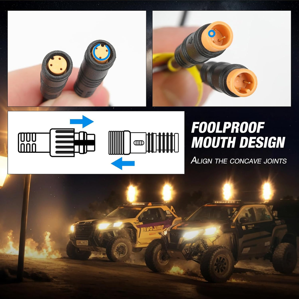 DREAMIZER 2PCS 2FT Fat Whip Lights 360°Spiral Chase Offroad Warning Lighted Antenna LED Whips Side by Side with Turn Signal Brake Reserving Lights for UTV ATV RZR Can-Am SXS Polaris Offroad Truck