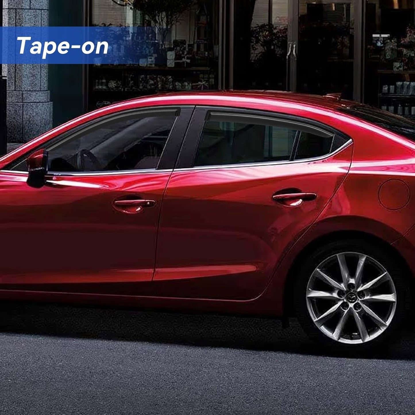 Window Visors Rain Guards for 2014-2018 Mazda 3 Sedan, Out-Channel Window Vent Wind Deflectors Visors Shades for 14-18 Mazda 3 Hatchback