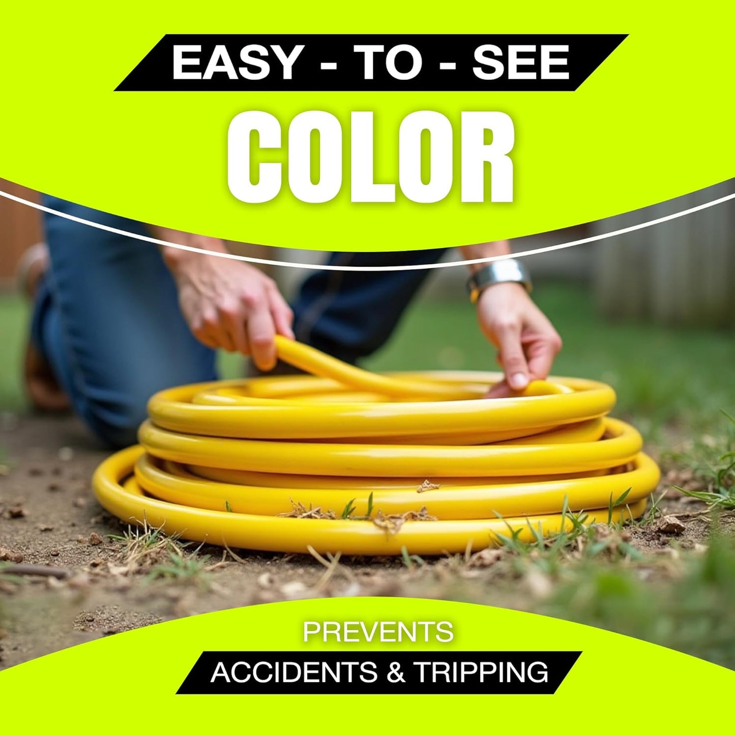 50ft Outdoor/Indoor Extension Cord 16/3 Gauge Heavy Duty 3 Prong SJTW, Waterproof, Flexible Cold-Resistant Long Power Cord,13A 125V 1625W, Yellow by LifeSupplyUSA