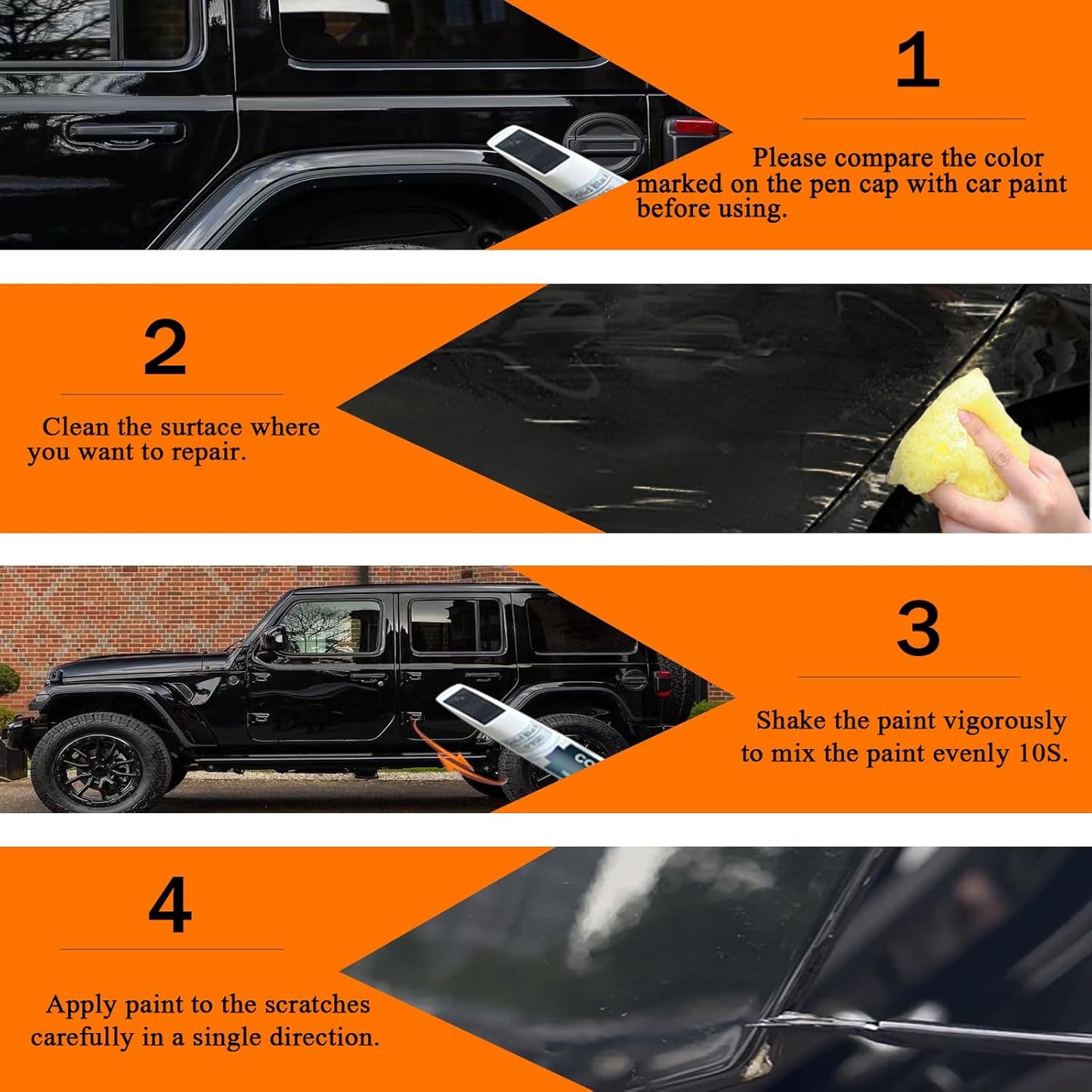 PR4/TR4 Flame Red Touch Up Paint for Jeep, Car Paint Pen Scratch Repair Two-In-One Touch Up Paint, Premium Car Scratch Remover for Deep Scratches