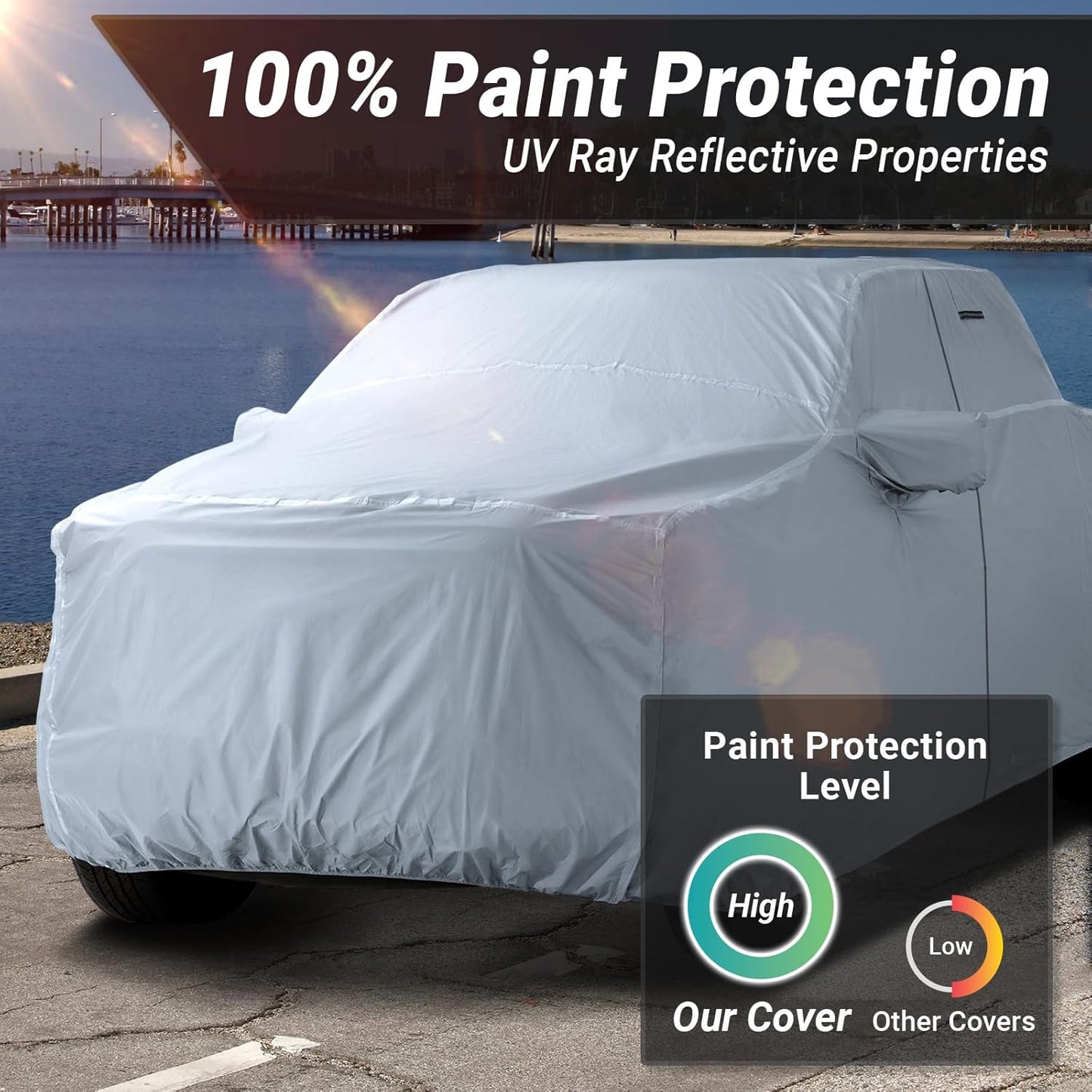 iCarCover Fits 2015-2022 Colorado Crew Cab, 6.1 ft Regular Bed Chevy Truck Cover Automobiles Form-Fit Padded Full Exterior Waterproof Automobiles Protection Covers