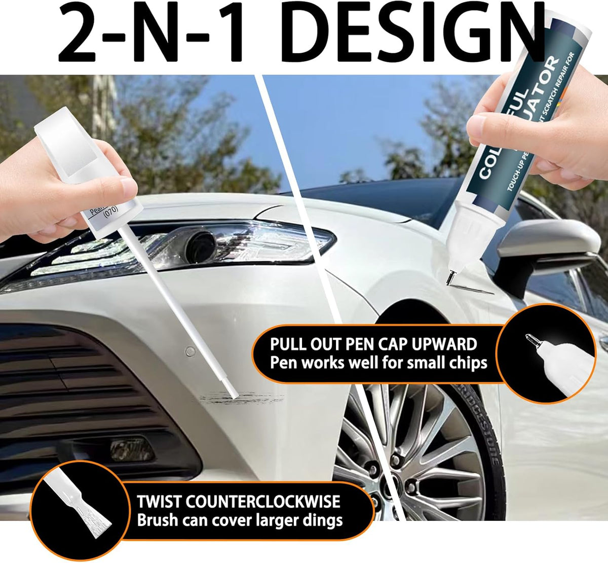 1F7 Classic Silver Metallic Touch Up Paint for Toyota, Car Paint Pen Scratch Repair Two-In-One Touch Up Paint, Premium Car Scratch Remover for Deep Scratches
