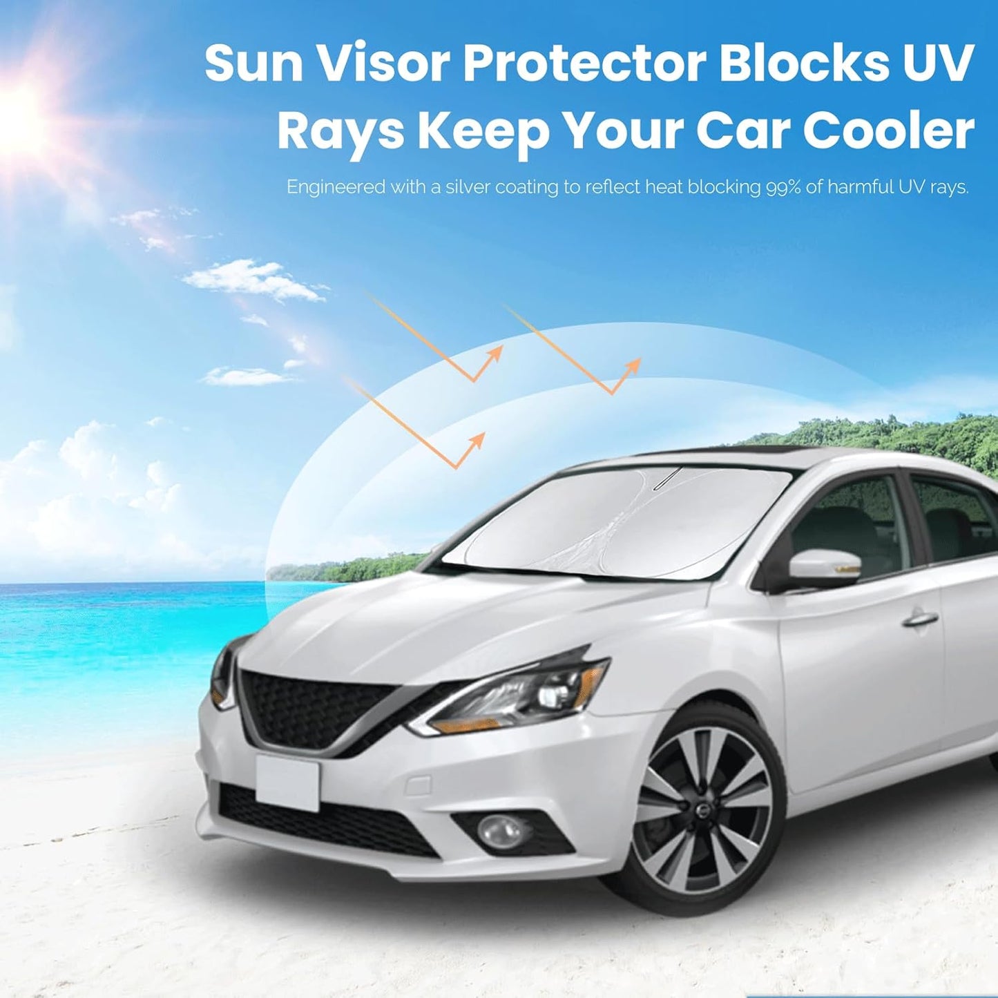 INSAUTO for Altima 2024 Windshield Sun Shade Sunshade for Nissan Altima Sedan 2019-2022 2023 Windshield Cover Front Window Sun Shield Foldable Sun Visor Protector UV Heat Protection Car Accessories