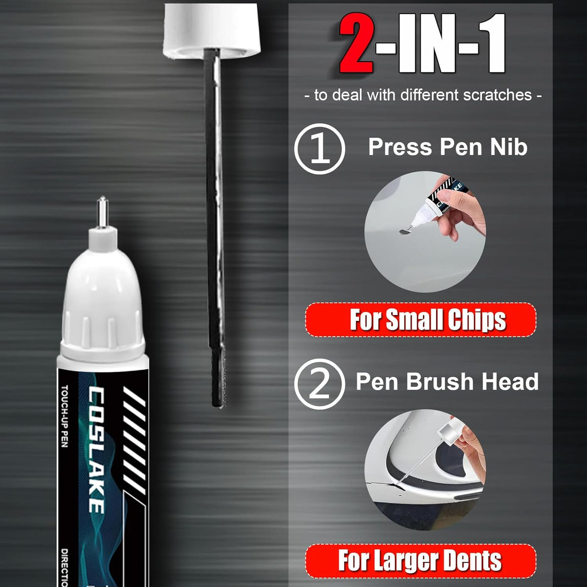 Car Touch Up Paint(Brilliant Black Crystal(PXR/AXR)) for Chrysler, Car Paint Scratch Repair Kit, Quick & Easy Solution to Repair, Scratch Remover Pen with 2PCS Disposable Micro Applicators
