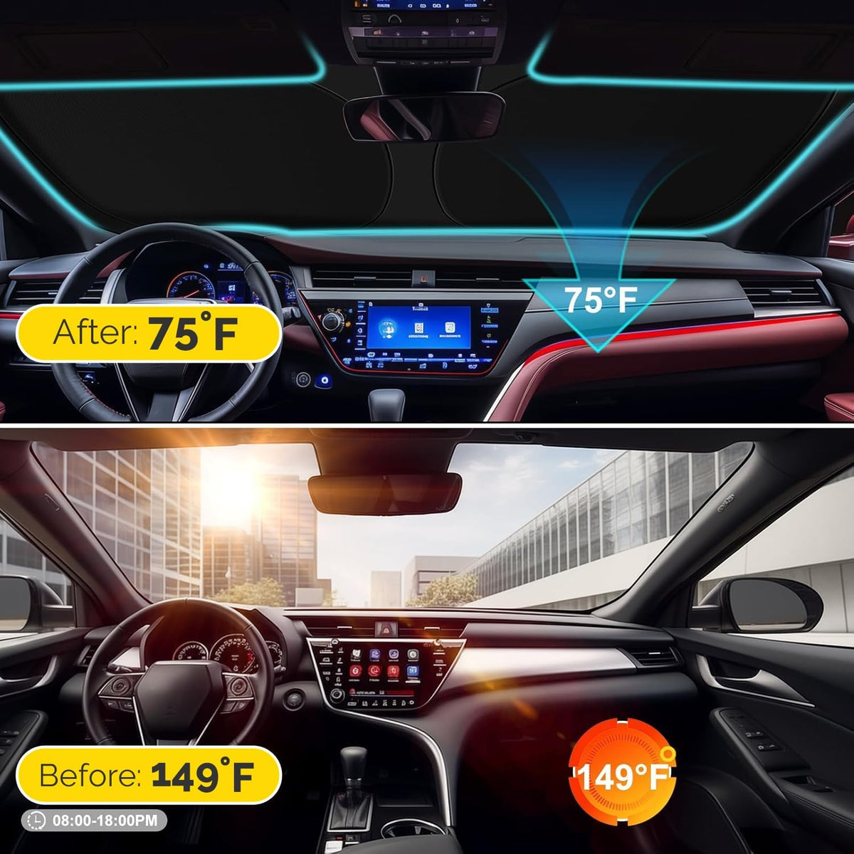 Car Windshield Sun Shade Compatible with 2011-2020 Toyota Sienna Accessories Sunshade Custom Foldable Windshield Sun Visor