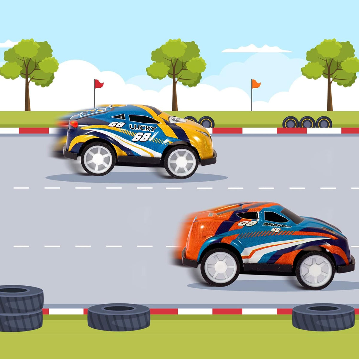 36PCS Mini Pull Back Cars for Kids Toddlers 3-5 4-8 Years Old, Race Cars Party Favors Bulk Vehicles Set, Classroom Prizes Box Pinata Fillers for Boys and Girls