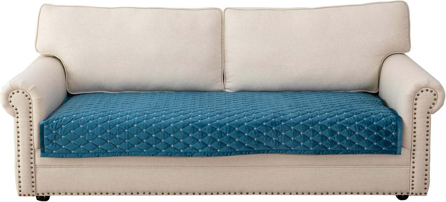 Eismodra Couch Cover,Sectional Couch Covers,Sofa Covers for 3 Cushion Couch,Anti-Slip Sofa Slipcovers for Dogs Cats Kids Loveseat Recliner L Shaped Armrest Backrest,Blue 36''x63''(Only 1 Piece)