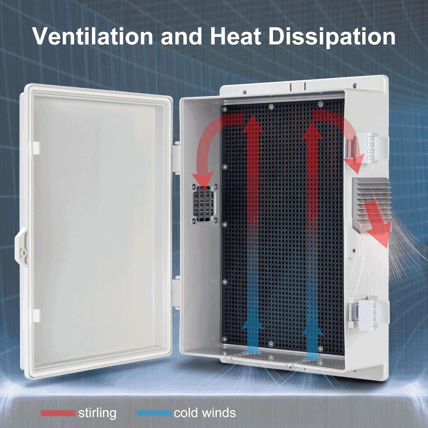 Outdoor Electrical Junction Box, ABS Water Resistant Enclosure with Internal Mounting Panel & Hinged Cover (13" H* 9.2" L* 3.7" W)