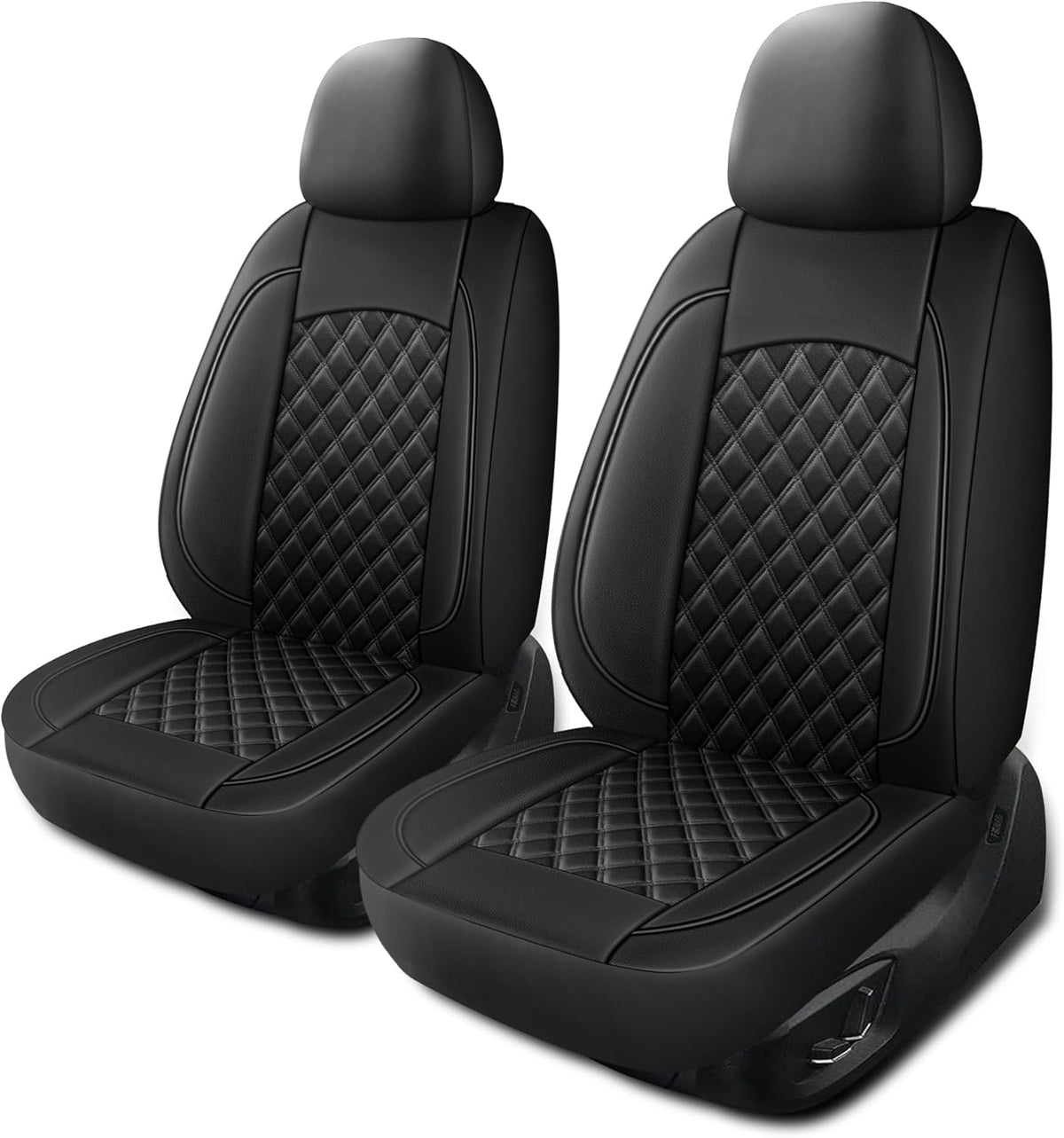 Leather Car Seat Covers,Breathable and Waterproof Napa Leather Automotive Seat Cover,Universal Interior for Cars,Sedans,SUVs,Vans,Trucks(Front Seat,Black,N3)
