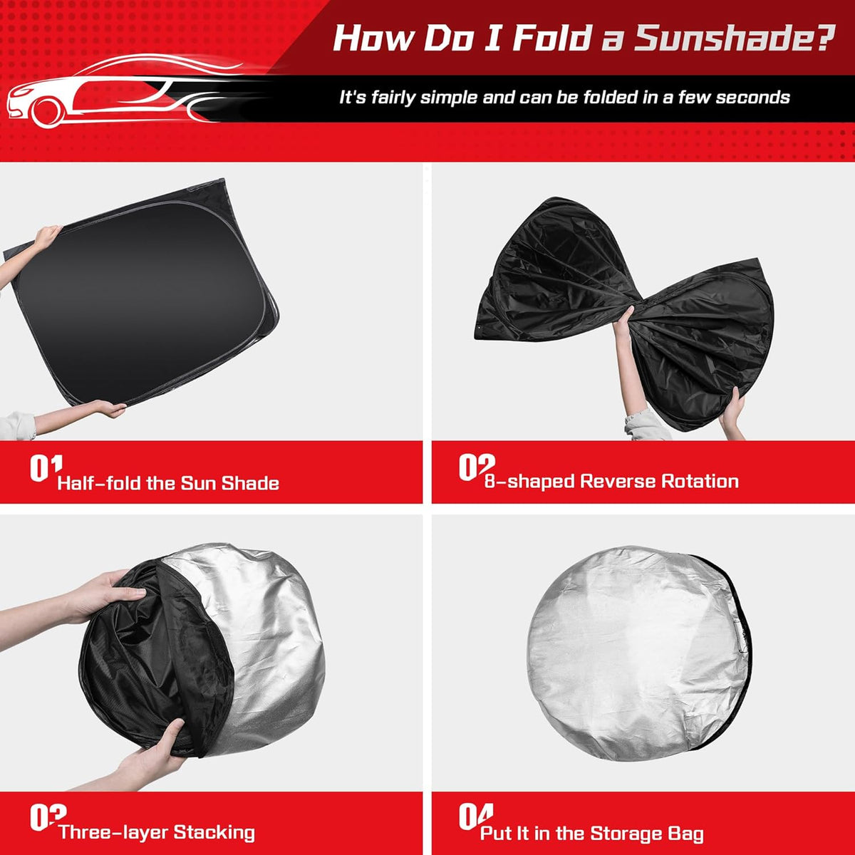 ARISMOTOR Windshield Sun Shade for Toyota Tacoma 2016-2025, Custom Fit Foldable Front Window Sunshade Sun Visor Protector, Block UV Rays Keep Your Car Cooler