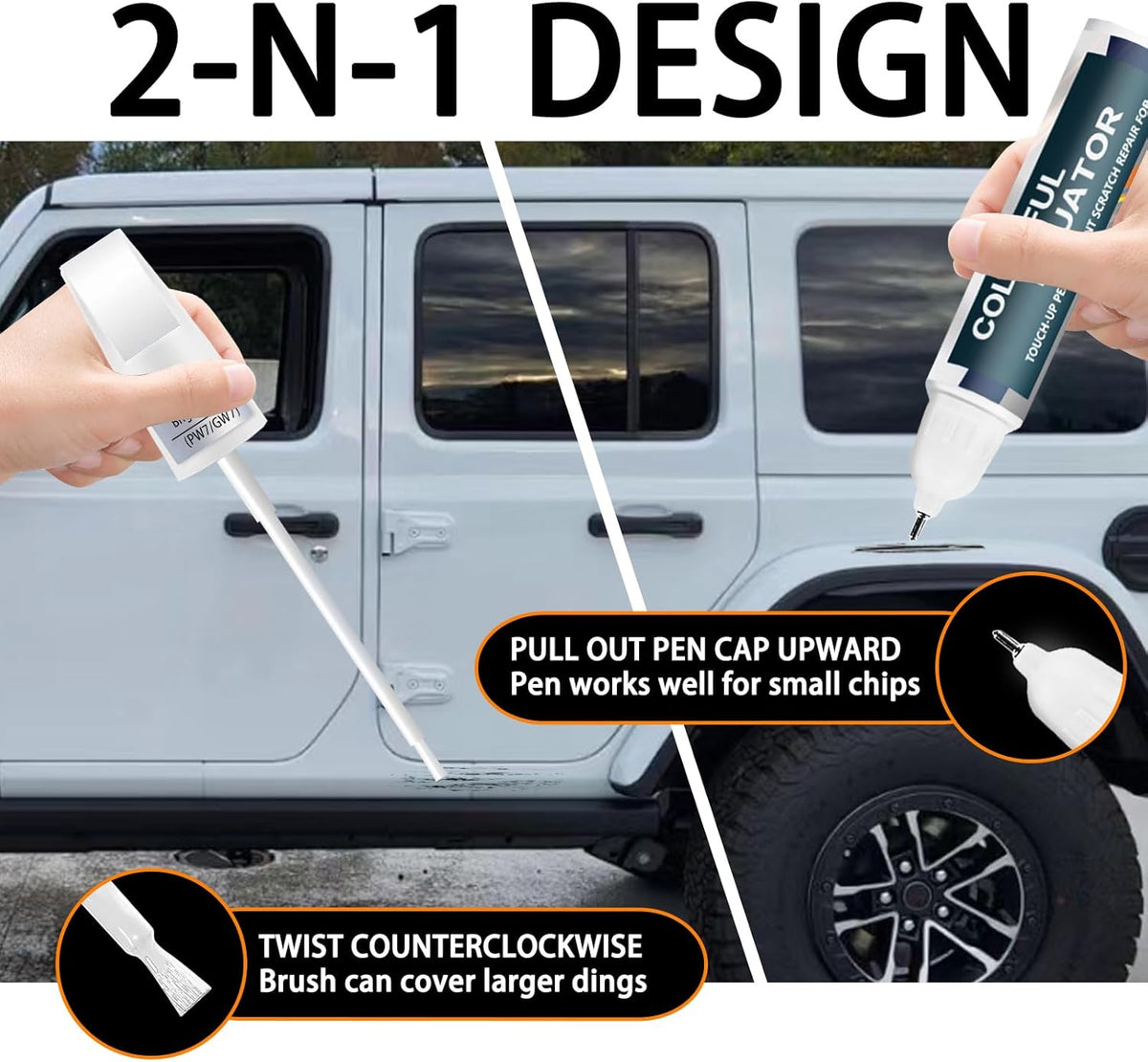 PSC/JSC Billet Silver Metallic Touch Up Paint for Jeep, Car Paint Pen Scratch Repair Two-In-One Touch Up Paint, Premium Car Scratch Remover for Deep Scratches