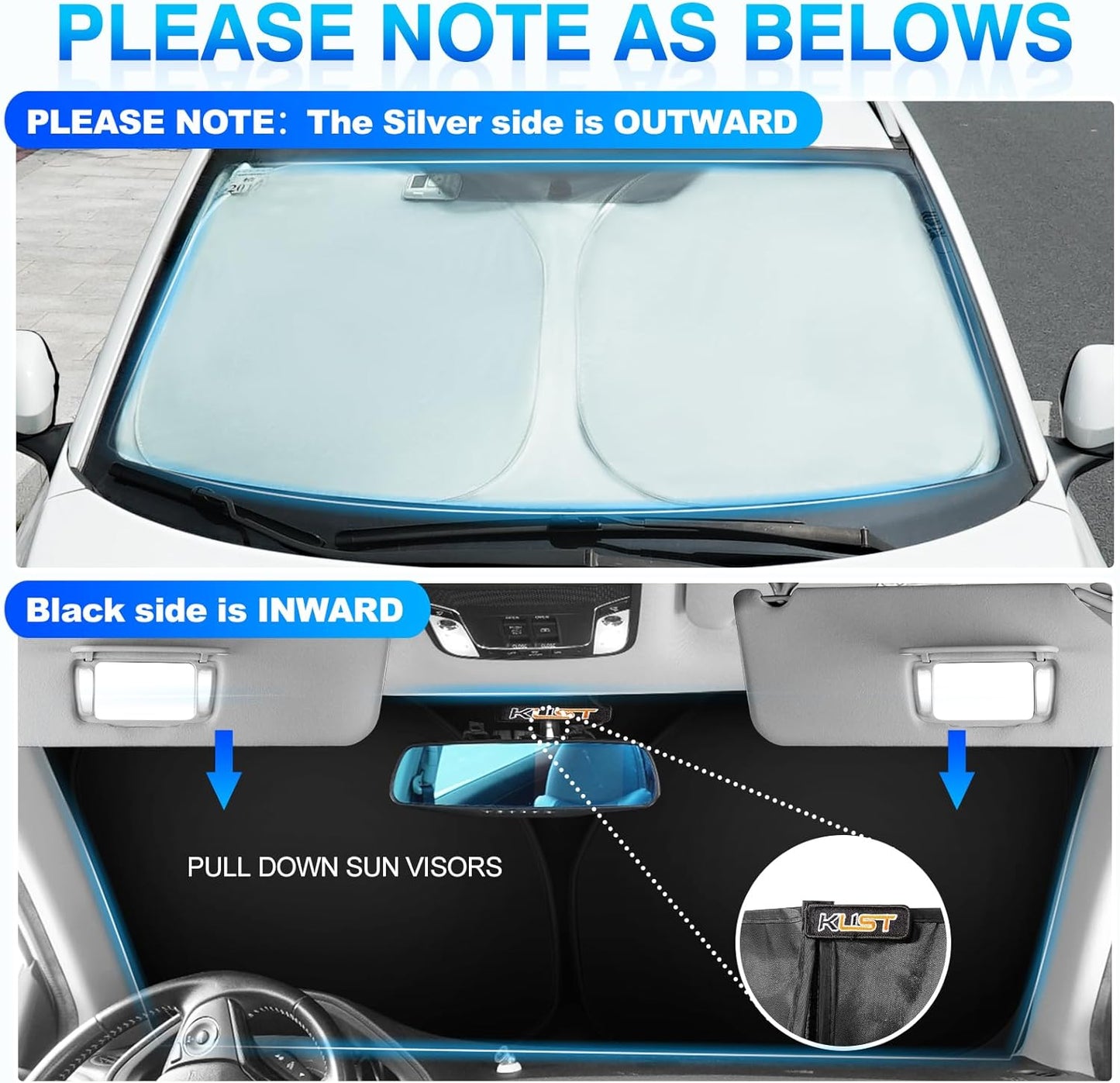 KUST Windshield Sun Shade for 2012-2019 Porsche 911 Coupe Accessories Custom Fit Sunshade Sun Visor Protector Foldable Blocks UV Rays Keep Your Car Cooler