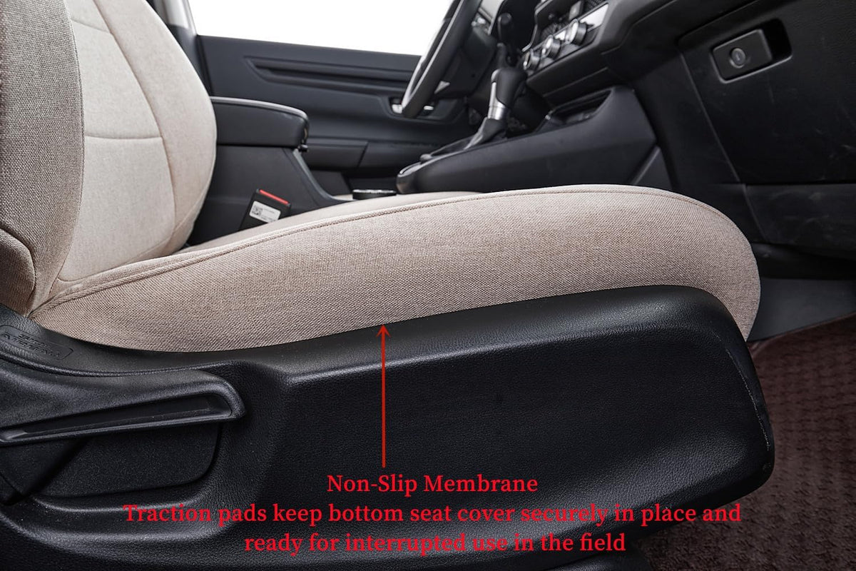coverdream CRV Seat Covers Custom Fit for 2017 2018 2019 2020 2021 2022 Honda CRV LX, EX, SE, EX-L,Touring,Hybrid,Full Coverage Polyester Car Seat Protector(Full Set,Beige)