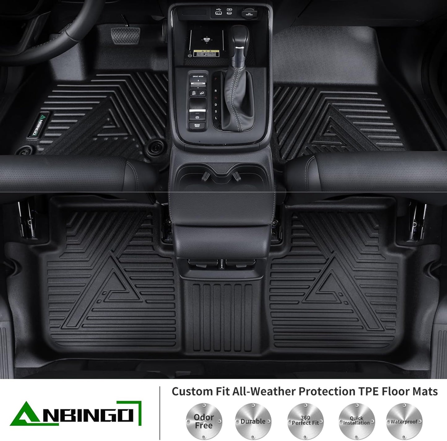 ANBINGO® Floor Mats for Chevrolet Chevy Trailblazer FWD 2026 2025 2024 2023 2022 2021 & Cargo Liner for Trailblazer FWD (Cargo Tray in Upper Deck Position) Set - Black