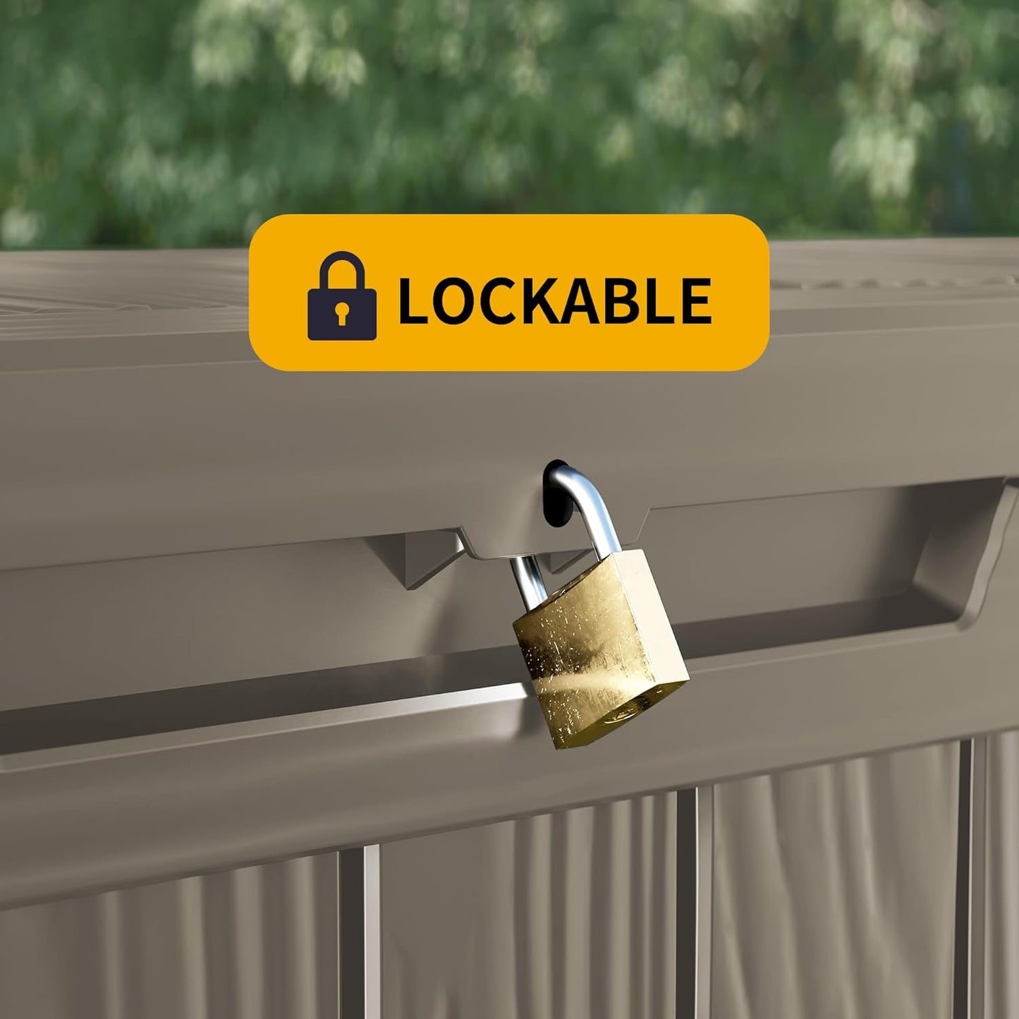 320 Gallon Outdoor Storage Box Patio Deck Box Waterproof, Resin Lockable Outside Large Storage Bin for Pool Cushion Furniture, Garden Tools UV-Resistant, Grey