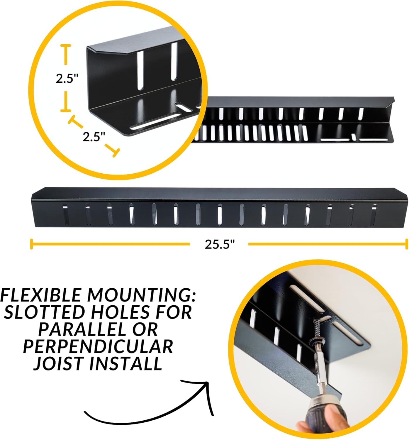 Overhead Bin Rack - Ceiling Mount Overhead Garage Storage Rack | Adjustable Width and Orientation | Heavy Duty Ceiling Bin Storage Rails | Fits Black & Yellow Storage Bins | USA Designed (4 Bins)
