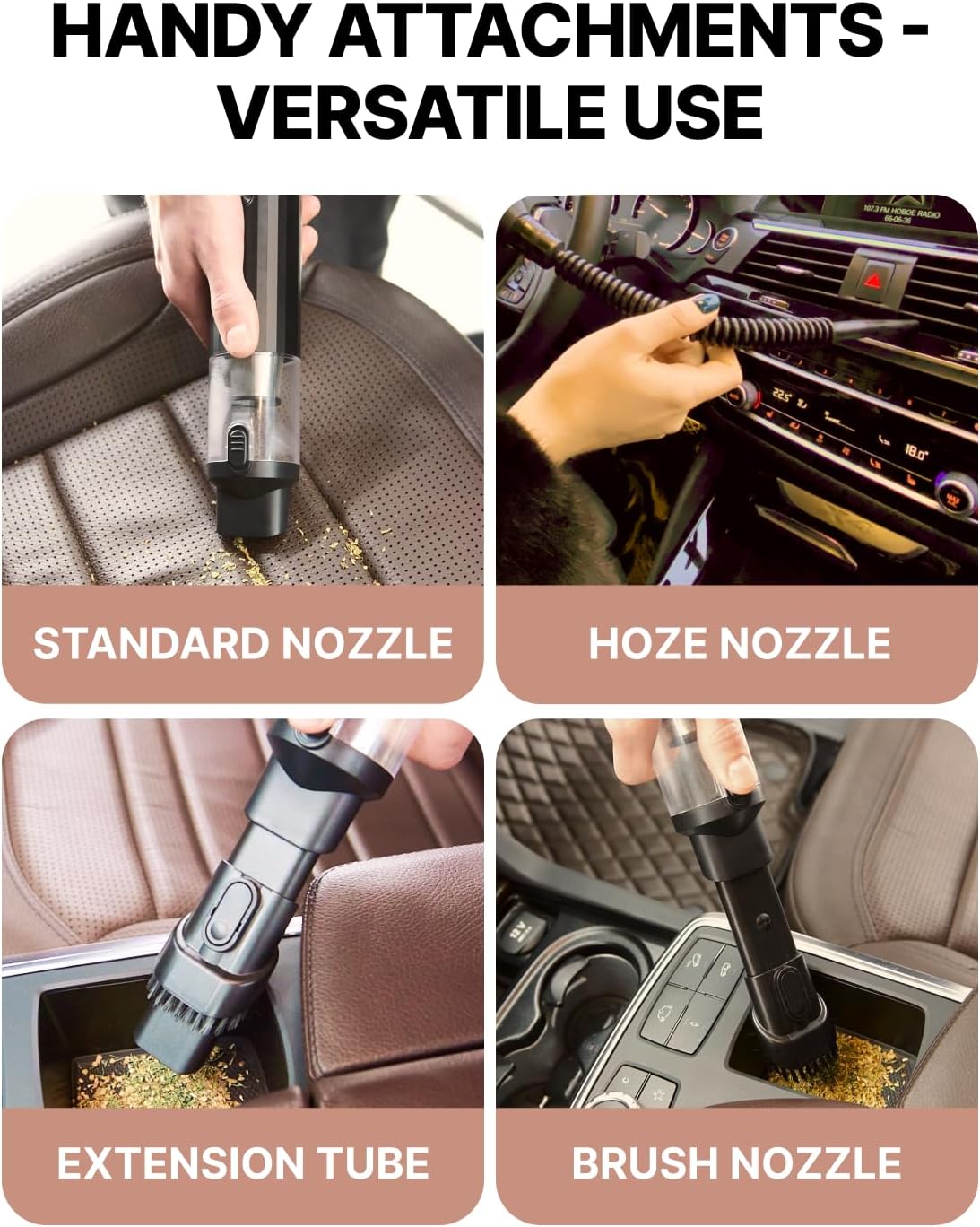Portable Car Vacuum Cleaner (Hard Black)