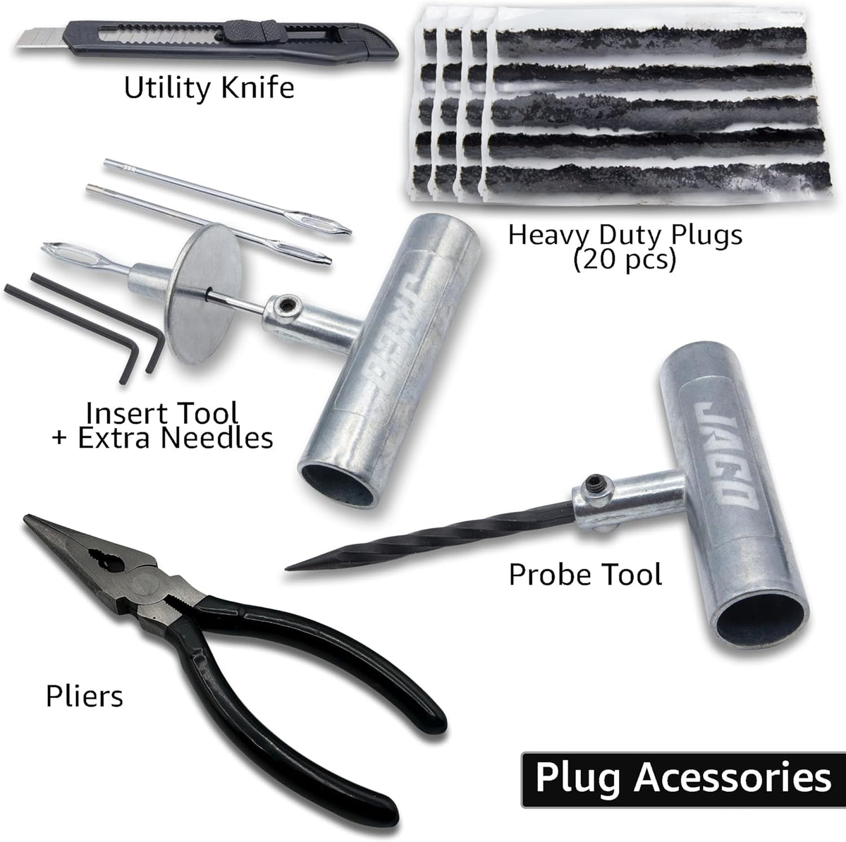 JACO TRX-50 Heavy Duty Tire Repair Kit | Universal Tire Plug Kit