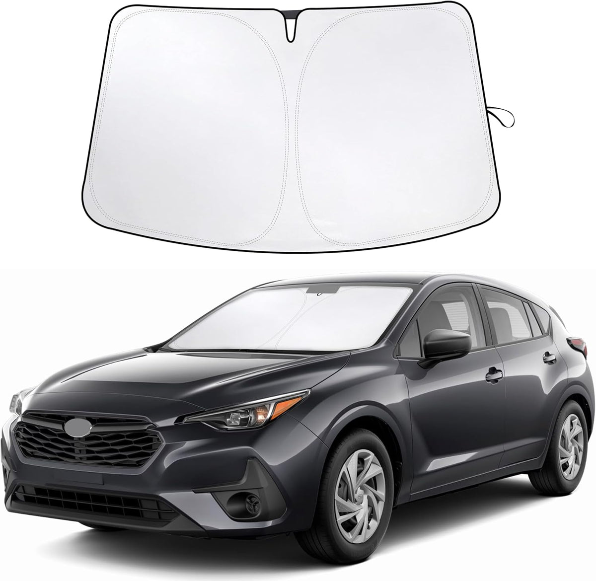 Subaru Impreza 2017-2024 2025 Car Windshield Sunshade - EcoNour 240T Polyester Material Cars Sun Visor Reflector - Blocks UV Rays - Foldable Sunshade Interior Protection-Subaru Impreza Accessories
