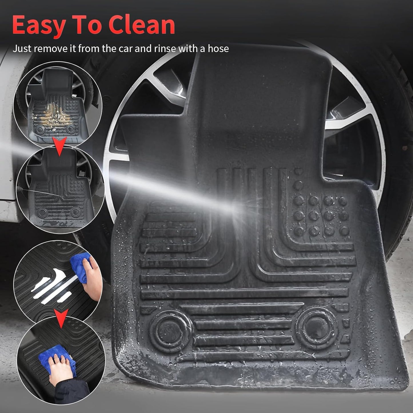 Wayhigh-All Weather Floor Mats Fit for Maverick Hybrid 2022-2024 2025, Custom Fit TPE Heavy Duty Car Mats Maverick Hybrid Accessories