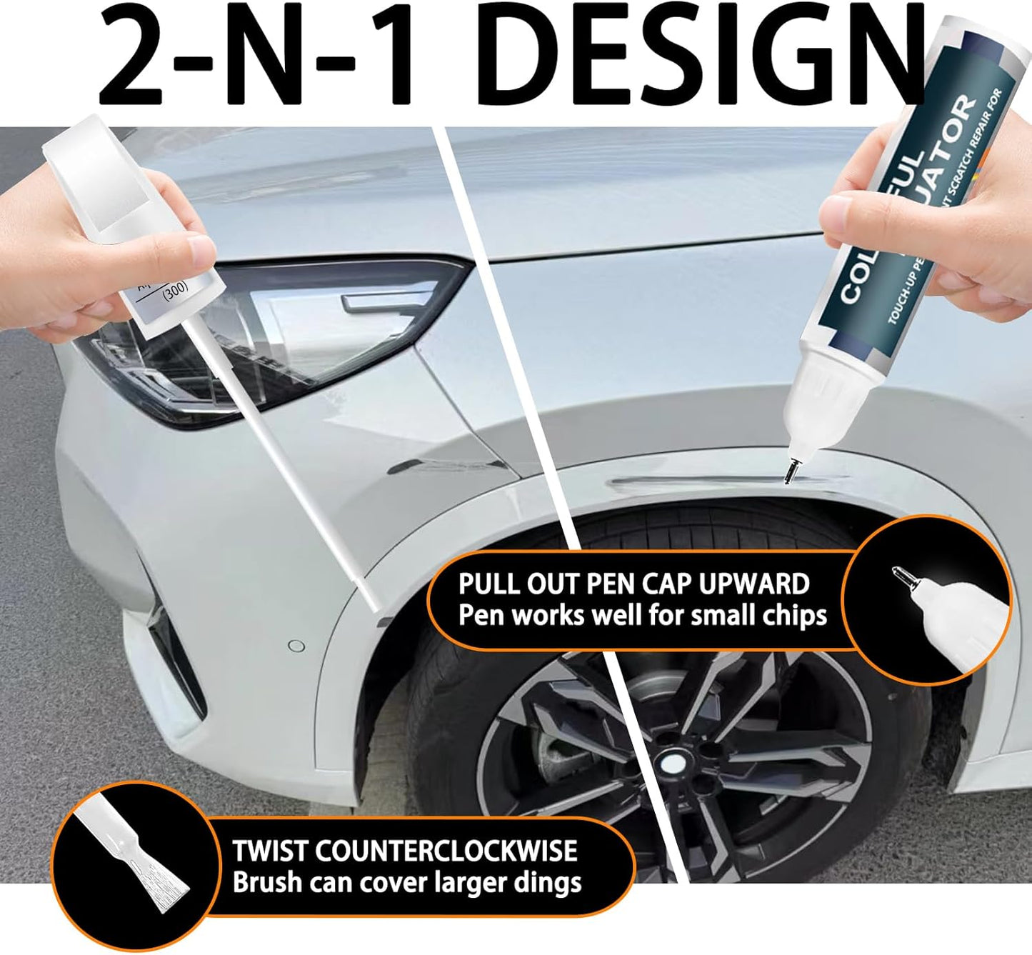 Arctic Race Blue Metallic(C4F) Touch Up Paint for BMW, Car Paint Pen Scratch Repair Two-In-One Touch Up Paint, Premium Car Scratch Remover for Deep Scratches