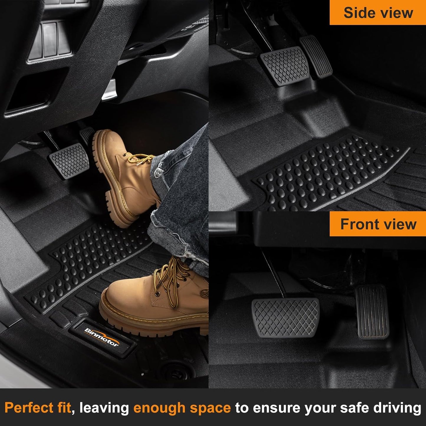 Binmotor-All Weather Floor Mats Cargo Liner Set for for Nissan Pathfinder 2013-2021丨2014-2020 Infiniti QX60丨2013 JX35, 3 Rows with Cargo Trunk Mat, Car Mats Pathfinder Accessories