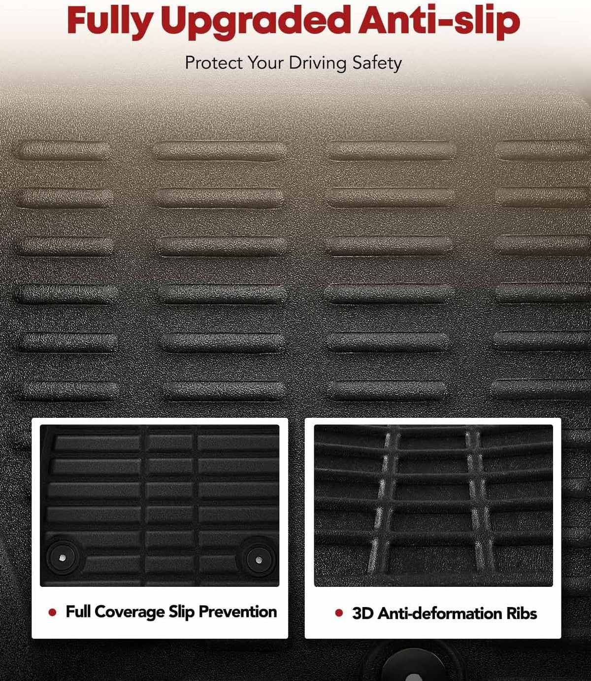 YHTAUTO Automotive All Weather Floor Mats Compatible with Lexus ES350 2007-2012, Car Mats Custom Fit TPE Floor Liners Front & Back Seat, Black, Set of 3