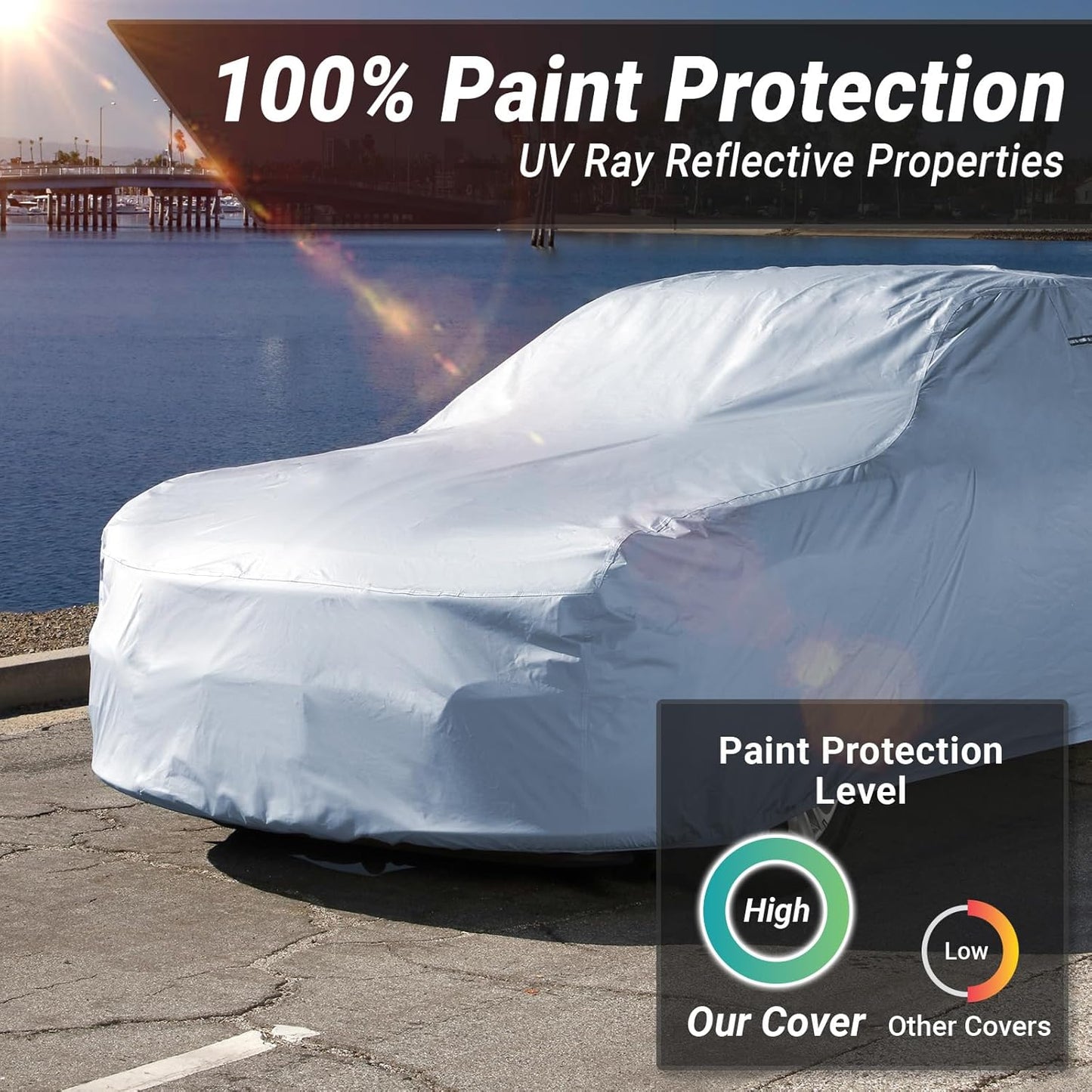 iCarCover Premium Car Cover for 1965-1970 Pontiac Parisienne Wagon Heavy Duty Waterproof All-Weather Automobiles Custom Fit Indoor Outdoor UV Snow Protection Covers with Straps and Bag