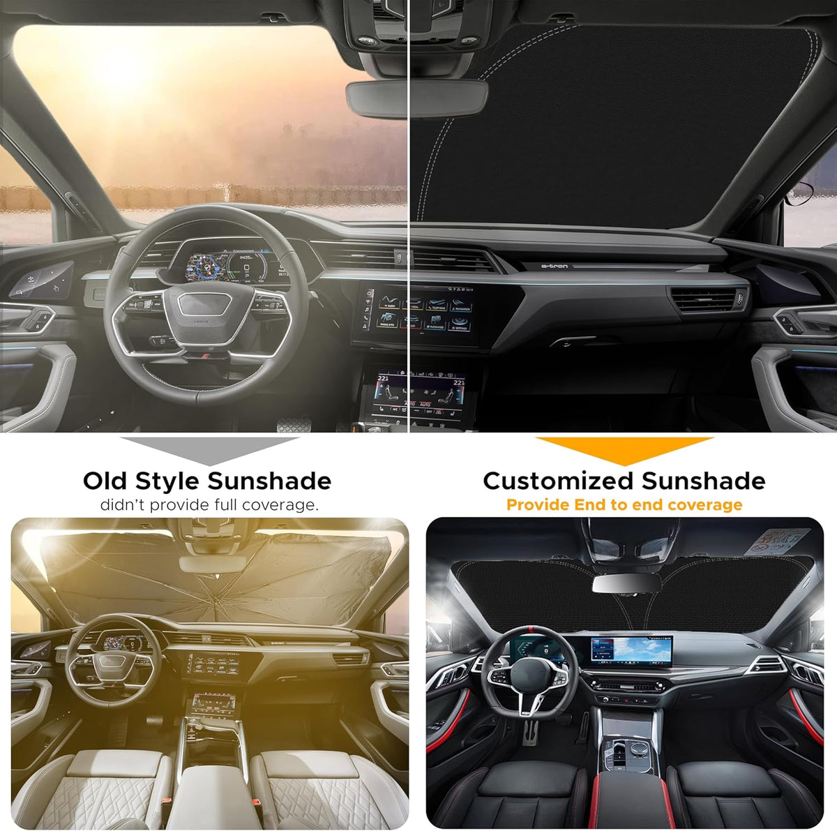 for Honda Civic 2022-2024 2025 Windshield Sunshade - EcoNour 240T Polyester Material Cars Sun Visor Reflector Blocks UV Rays - Foldable Sunshade Interior Protection-Honda Civic Accessories