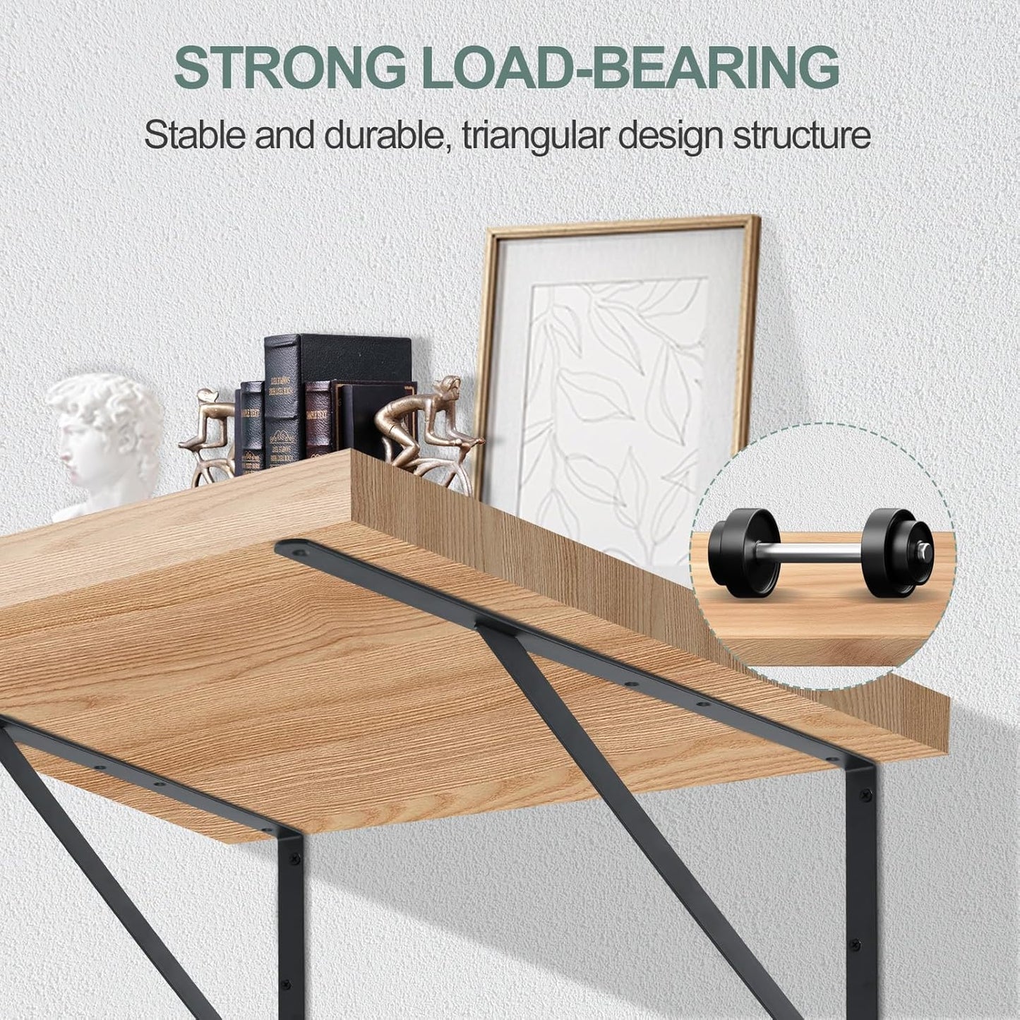 12 Pack L22 x H 12" Black Heavy Duty Shelf Brackets with Screws Metal Shelf Brackets Shelf Support Angle Brackets for Shelves L Brackets Heavy Duty Floating Shelf