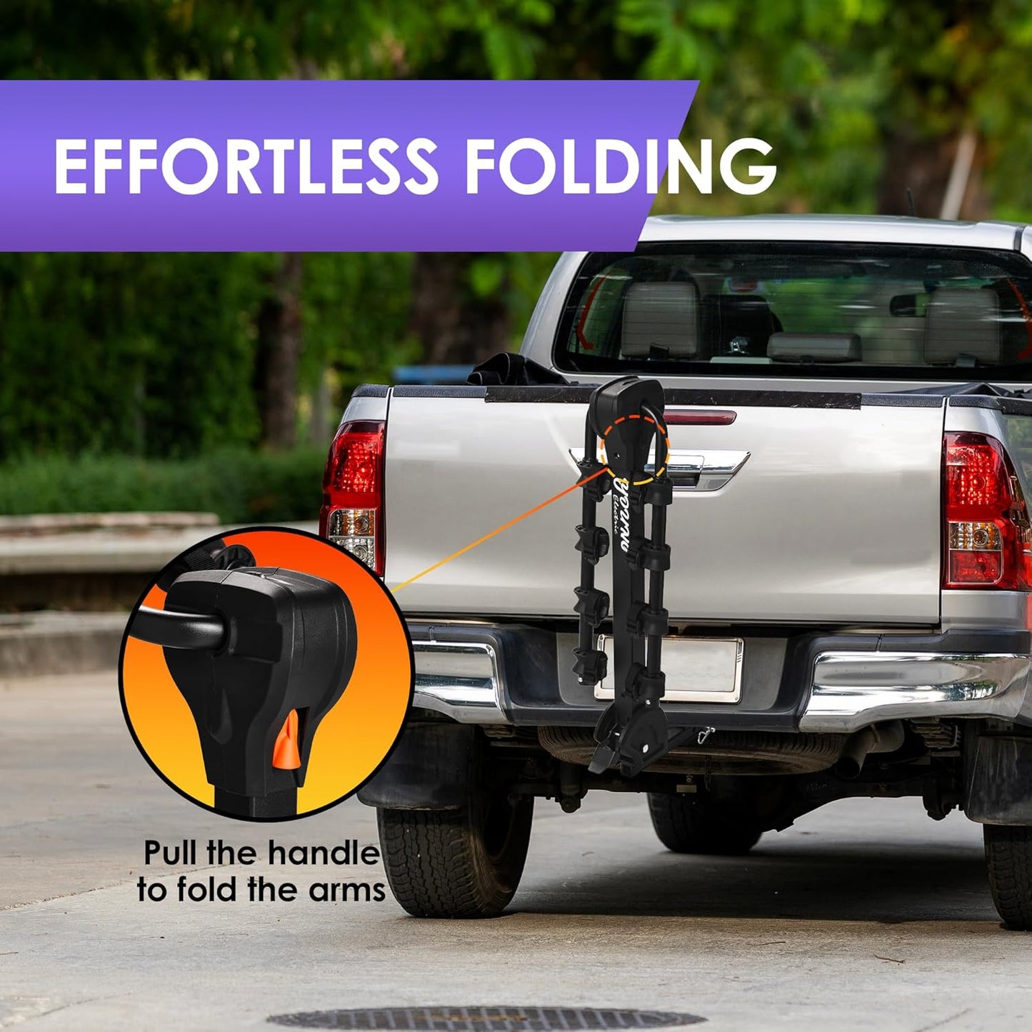 Young 4 Bike Rack Tilting Hitch Mounted with Convenient Pedal for Cars, SUVs and Trucks, Fits 1.25” and 2” Hitches, Carries 4 Bikes