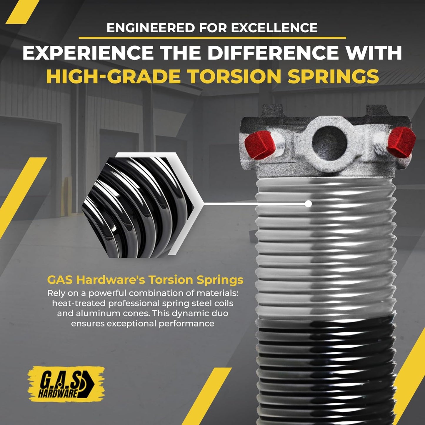 Garage Door Torsion Springs 218x2x28 Includes 1” Steel Bearing, Gloves, and Winding Bars for Left and Right Side of Garage Door Precision E-Coating 5-Year Warranty Minimum 30,000 Cycles (Pair)