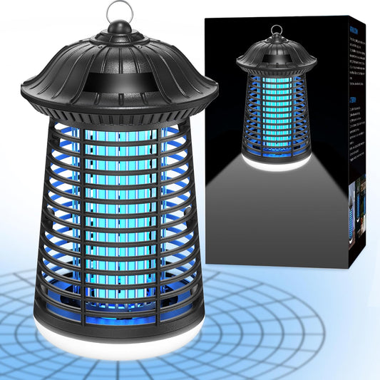 Bug Zapper Outdoor Indoor, 4200V Electric Mosquito Zapper Outdoor with LED Light, Electric Fly Zapper, Fly Traps, ABS Plastic, Plug in Mosquito Killer for Patio, Yard, Garden, Home