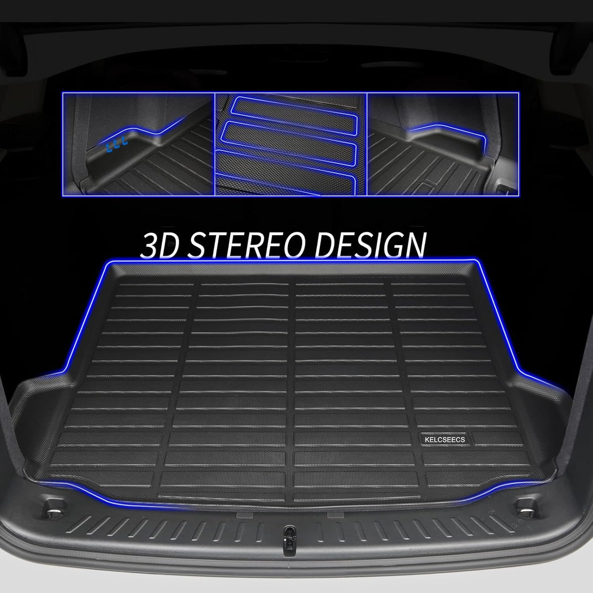 KELCSEECS® Floor Mats & Cargo Liner Custom for Nissan Pathfinder 2013-2020 7 Seat Waterproof Mats All Weather Mats Guard Automotive Liners Front& Rear& 3rd Row Full Set Pathfinder Accessories Black