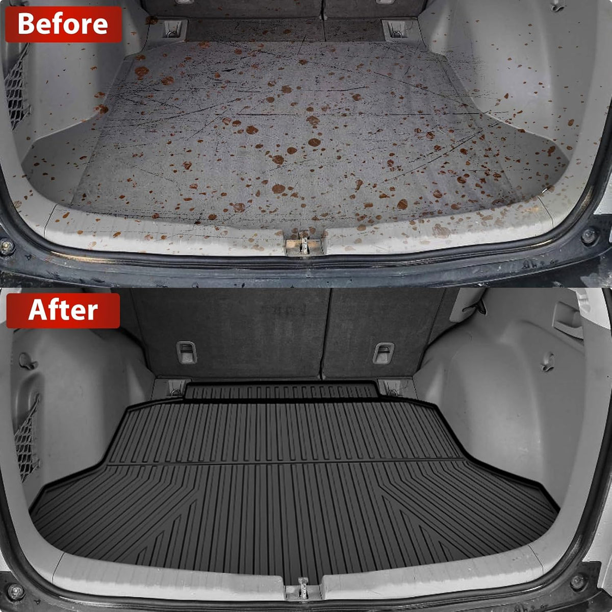 Floor Mats & Cargo Liner Fit for Honda CRV CR-V 2012-2016 LX, SE & EX (Not Fit EX-L & Touring Models) - All Weather Protection Car Floor Liners with Trunk Mat - 1st and 2nd Row Full Set Car Mats Black