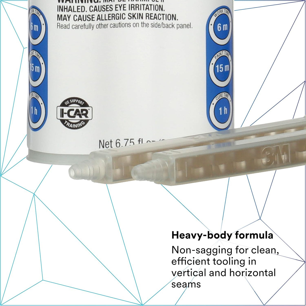 3M Bare - Metal Seam Sealer, 08310, Beige Color, Two-Part, Non-Sagging, Self-Mixing Epoxy, 200 ml/6.75 fl oz Cartridge