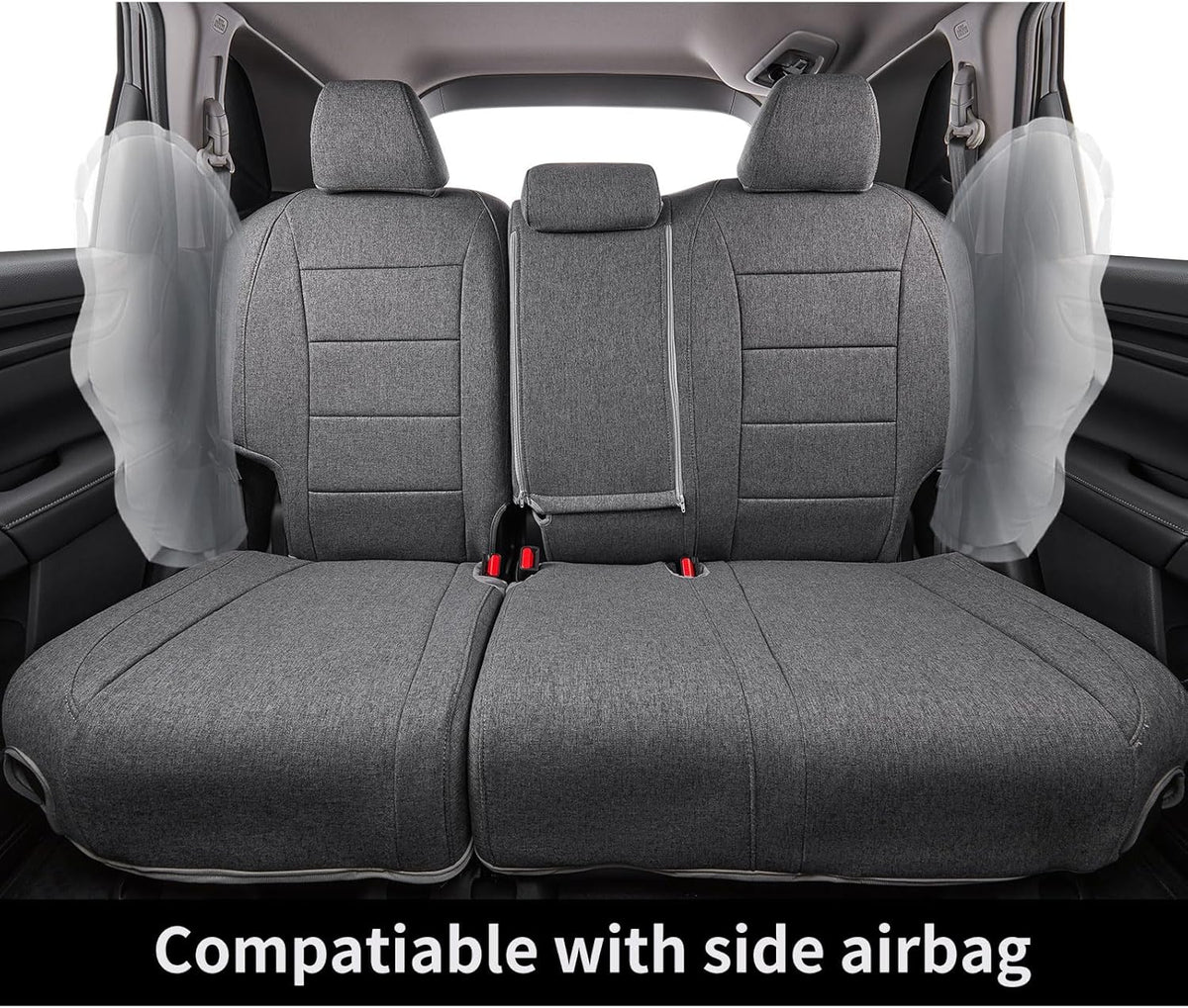coverdream CRV Seat Covers Custom Fit for 2023 2024 2025 2026 Honda CR-V LX,EX,EX-L,Sport Series,Hybrid,Fully Covered,Airbag Compatible,UV Resistant Polyester Seat Protector(Full Set,Gray)