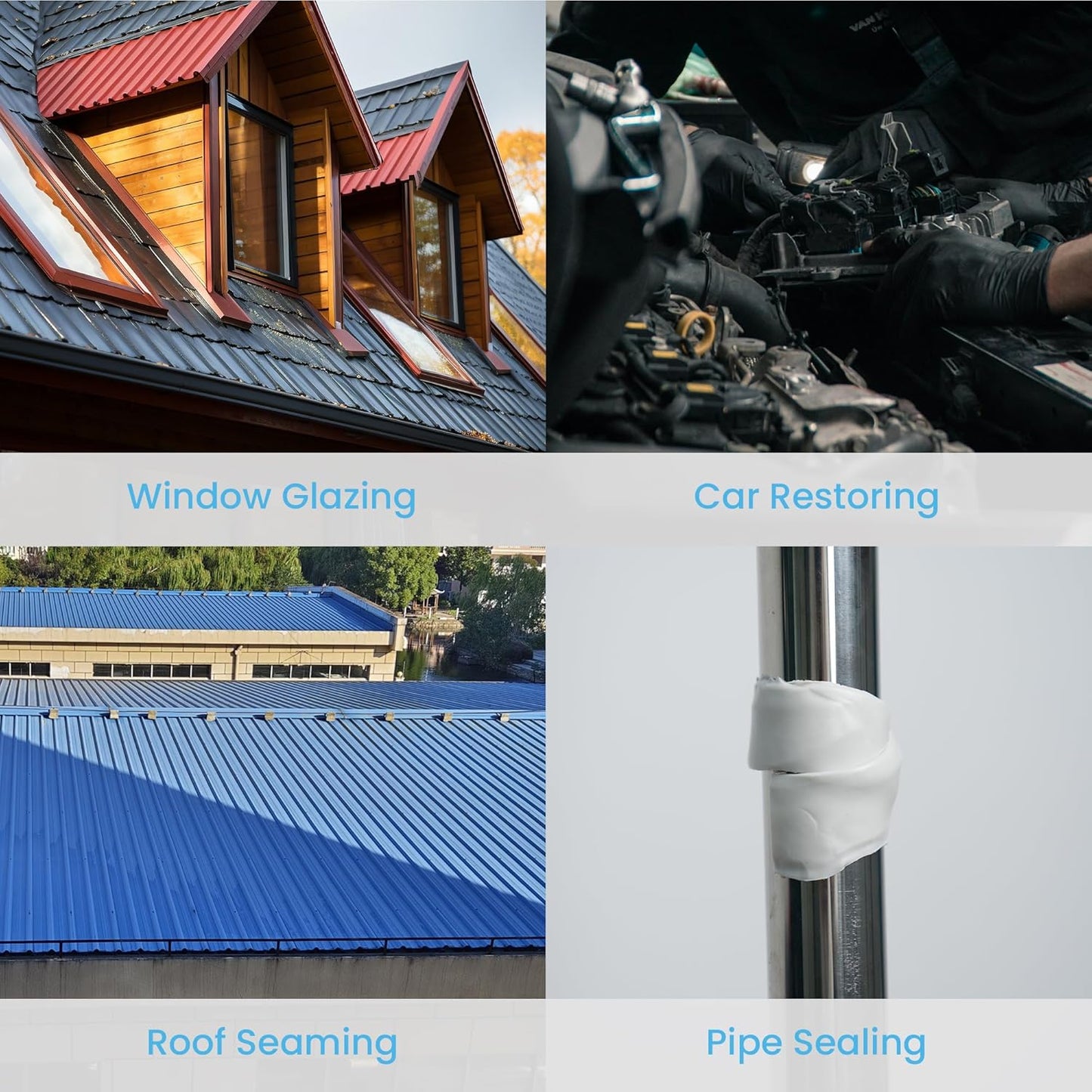 Butyl Tape White 1/2" x 30' x 1/8" RV Tape Sealant Waterproof, White Butyl Caulking Tape, Stretchable Butyl Sealant Tape Headlight Sealant Putty Tape EPDM Auto RV Window Sealant