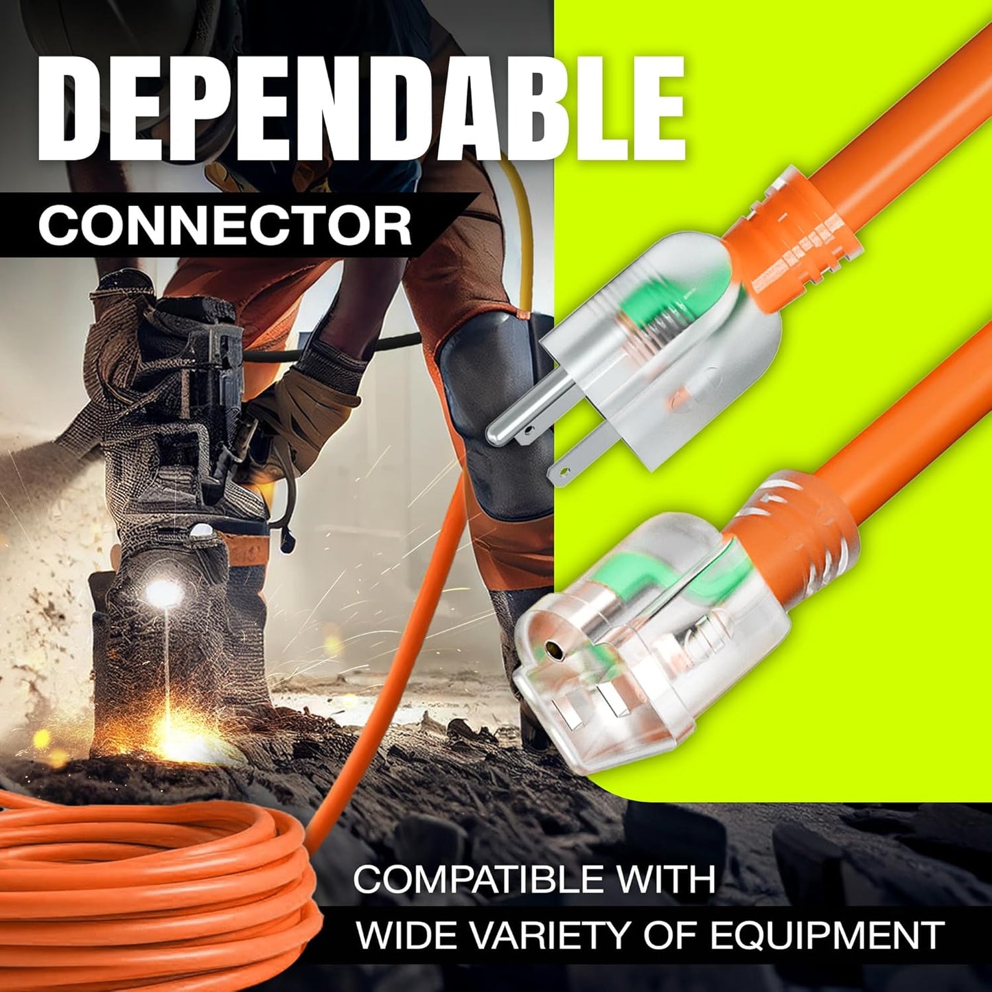 75ft Outdoor/Indoor Extension Cord 10/3 Gauge Ultra Heavy Duty 3 Prong SJTW, Waterproof, Flexible Cold-Resistant Long Power Cord,15A 125V 1875W, Orange by LifeSupplyUSA
