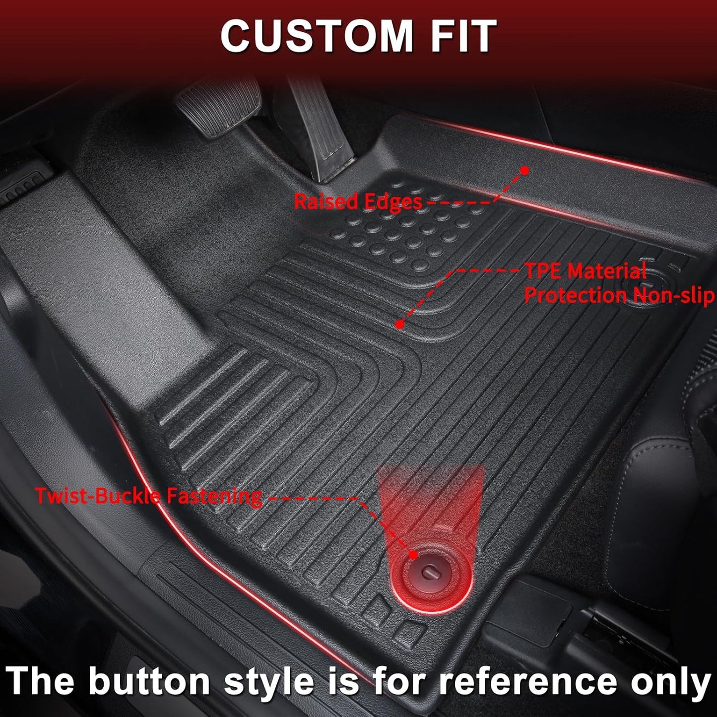 Wayhigh-All Weather Floor Mats and Cargo Mat Set Fit for Nissan Ariya 2025 2024 2023, TPE Car Mats Waterproof Anti-Slip Rubber Floor Liners for Ariya Accessories