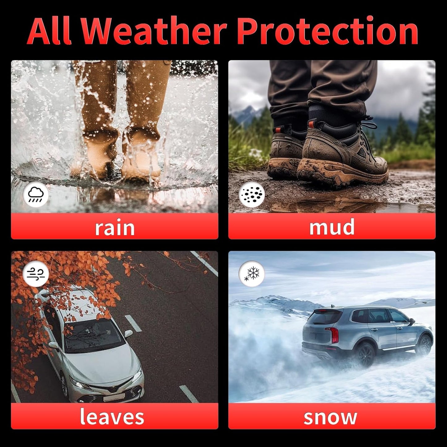 Wayhigh-All Weather Floor Mats and Cargo Liners Set for Corolla Sedan 2020-2025 & Hybrid Sedan(Non Corolla Cross or Hatchback Model), Heavy Duty Car Floor Liners TPE Car Mats Accessories