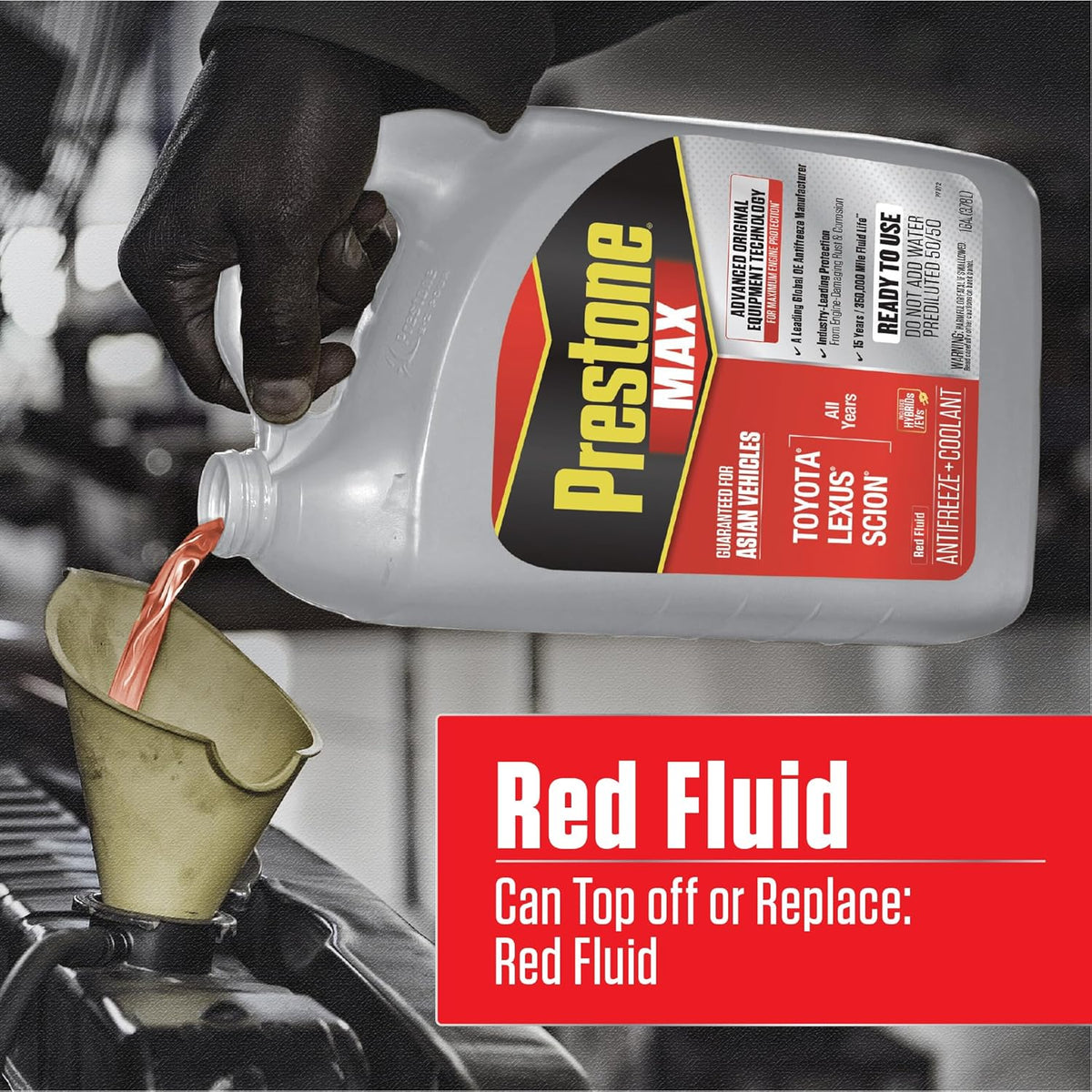 Prestone MAX Asian Red 50/50 Antifreeze Automotive Coolant, Pack of One