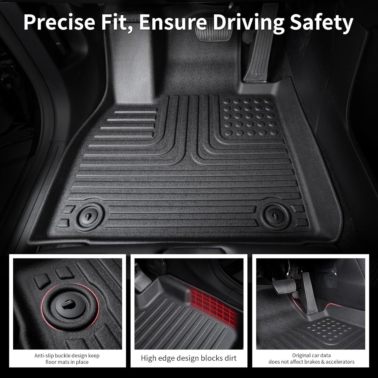 Wayhigh-All Weather Floor Mats Fit for 2020-2023 CX-9 6 Seats TPE Car Mats Waterproof Heavy Duty Rubber Floor Liners for CX-9 Accessories